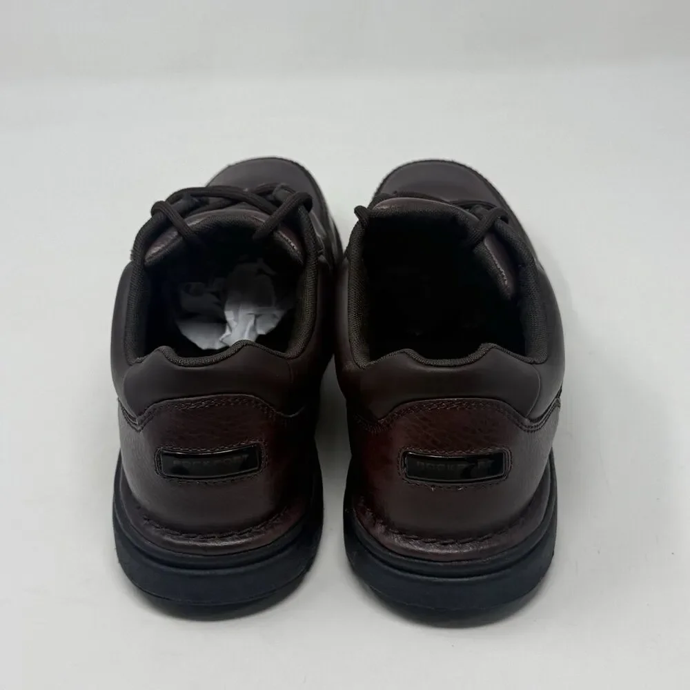 Rockport Ridgefield Eureka Walking Shoes Mens 8 M Brown Leather Casual Comfort